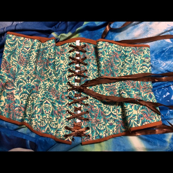 Timeless Trends Bohemian Teal Novice Corset - Picture 3 of 3